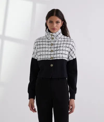 Karl Lagerfeld Sweatshirtjacke Aus Bouclé In Black