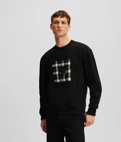 Karl Lagerfeld Bouclé Sweatshirt In Black