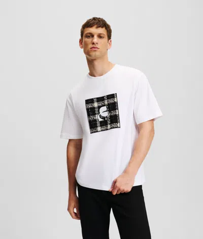 Karl Lagerfeld Bouclé T-shirt In White
