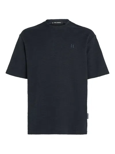 Karl Lagerfeld Bouclé T-shirt In Blue