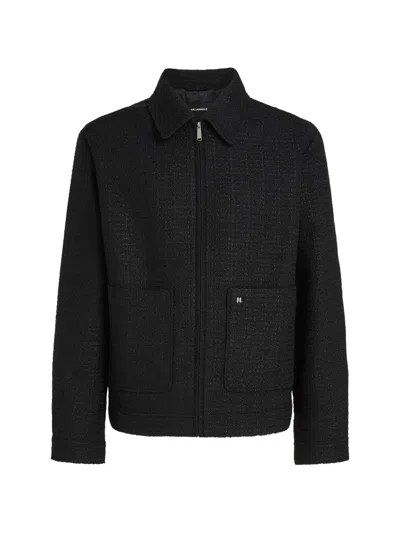 Karl Lagerfeld 부클레 집업 재킷 In Black