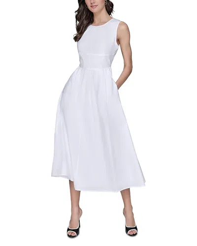 Karl Lagerfeld Bow Back Midi Dress In White