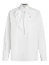 Karl Lagerfeld Bow Cotton Blouse In White