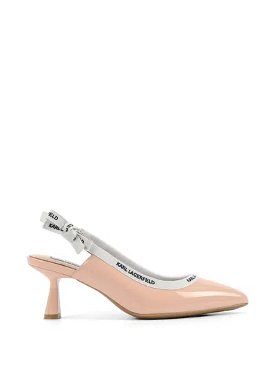 Karl Lagerfeld Bow-detail Slingback Pumps In Pink