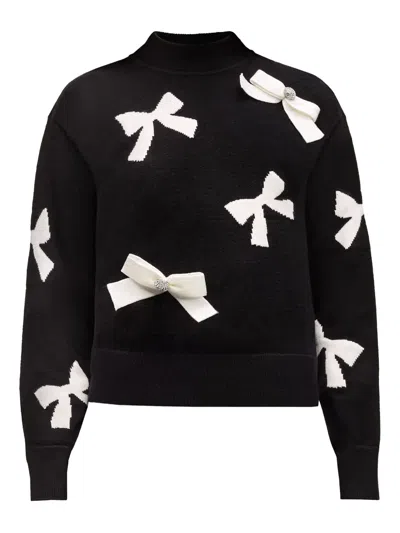 Karl Lagerfeld Bow-embellished Sweater In Black