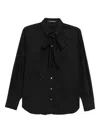 Karl Lagerfeld Bow Poplin Shirt In Black