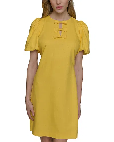Karl Lagerfeld Bow Trim A Line Dress In Frsia Yell