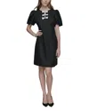 Karl Lagerfeld Bow Trim Dress In Black