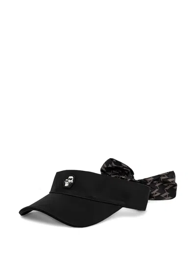 Karl Lagerfeld Bow Visor In Black