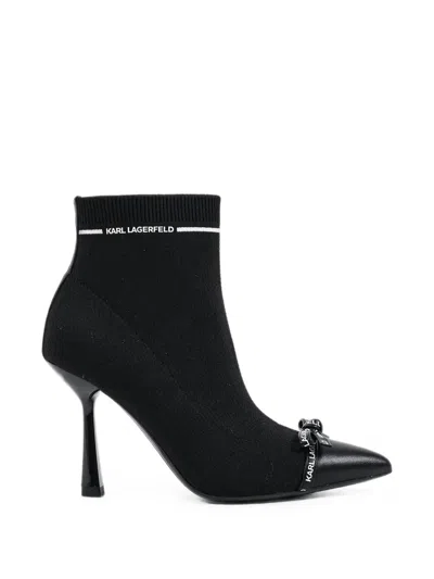 Karl Lagerfeld Bow-detail Sock Boots In Multi