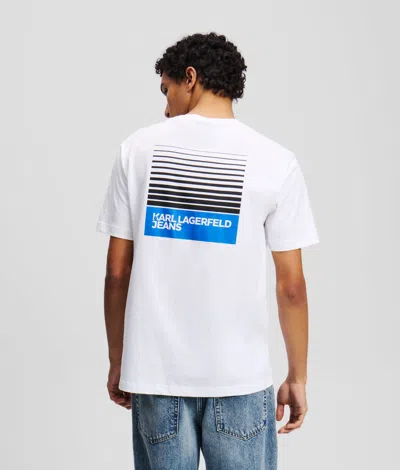 Karl Lagerfeld Box Fade Logo T-shirt In White