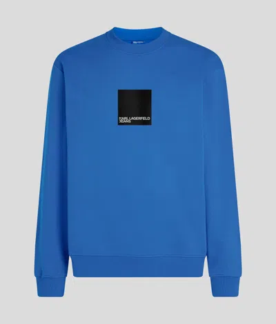 Karl Lagerfeld Box Logo Sweatshirt In Blue