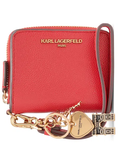 Karl Lagerfeld Boxed Zip Around Wallet In Red