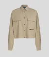 Karl Lagerfeld Boxy Utility Shirt In Neutral