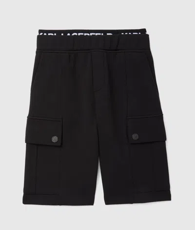 Karl Lagerfeld Boys Cargo Shorts In Black