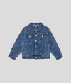 Karl Lagerfeld Boys' Diagonal Logo Denim Jacket