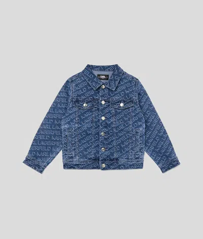 Karl Lagerfeld Boys' Diagonal Logo Denim Jacket