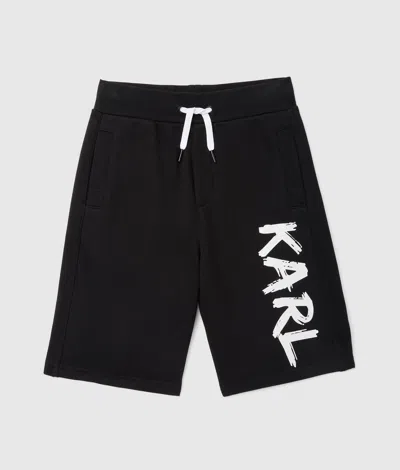 Karl Lagerfeld Boys Graffiti Shorts In Black