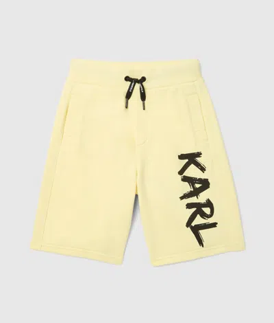 Karl Lagerfeld Boys Graffiti Shorts In Yellow