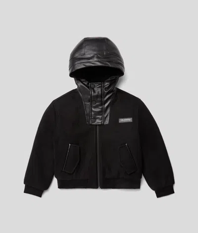 Karl Lagerfeld Kids' Boys Hooded Jacket In Black
