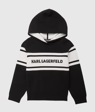 Karl Lagerfeld Boys Hooded Sweater In Black