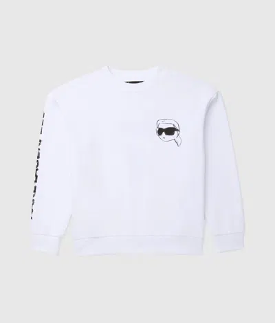 Karl Lagerfeld Boys Ikon Graphic Sweatshirt In White