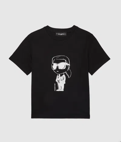 Karl Lagerfeld Boys Ikon Karl T-shirt In Black