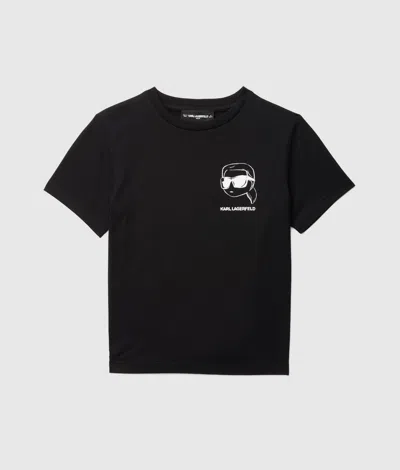 Karl Lagerfeld Boys Ikon Outline T-shirt In Black