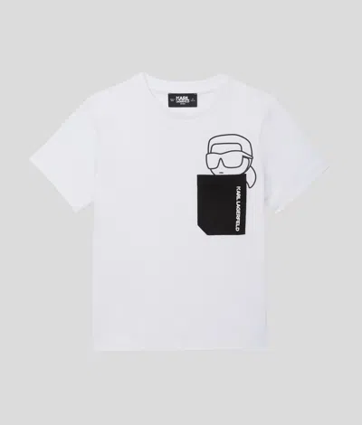 Karl Lagerfeld Boys Ikon Pocket T-shirt In White