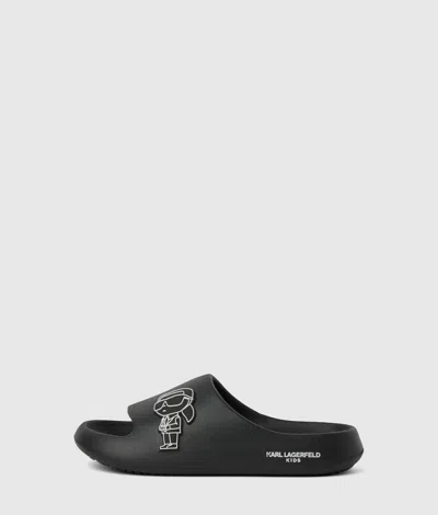 Karl Lagerfeld Boys Ikon Sliders In Black