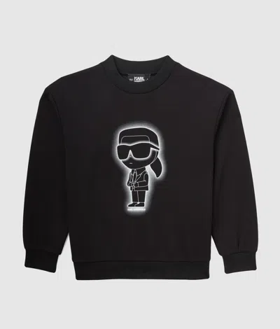 Karl Lagerfeld Boys Ikon Sweatshirt In Black