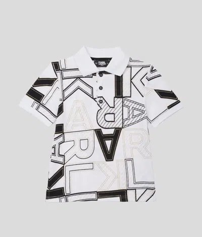 Karl Lagerfeld Boys Karl Logo Polo Shirt In White