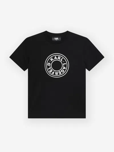 Karl Lagerfeld Kids' Logo-print Cotton T-shirt In Black
