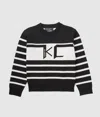 Karl Lagerfeld Boys Monogram Sweater In Black