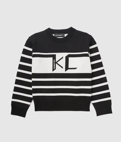 Karl Lagerfeld Boys Monogram Sweater In Black