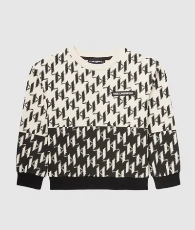 Karl Lagerfeld Boys Monogram Sweatshirt In Black