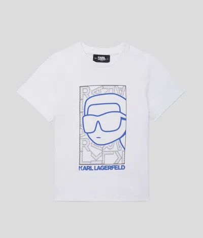 Karl Lagerfeld Boys Outline Ikon T-shirt In White