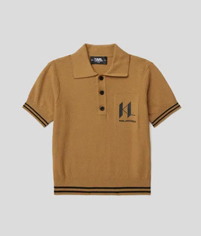 Karl Lagerfeld Boys Polo Shirt In Gray