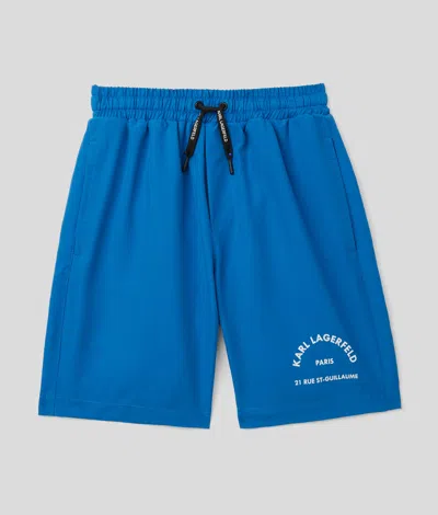 Karl Lagerfeld Boys Rue St-guillaume Swim Shorts In Blue
