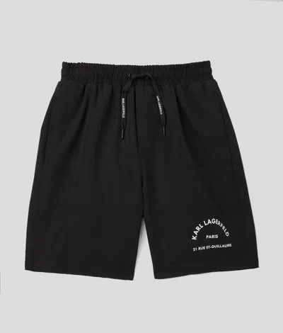Karl Lagerfeld Boys Rue St-guillaume Swim Shorts In Black