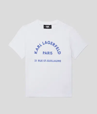 Karl Lagerfeld Boys Rue St-guillaume T-shirt In White