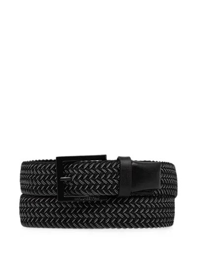 Karl Lagerfeld Braided Belt In Black