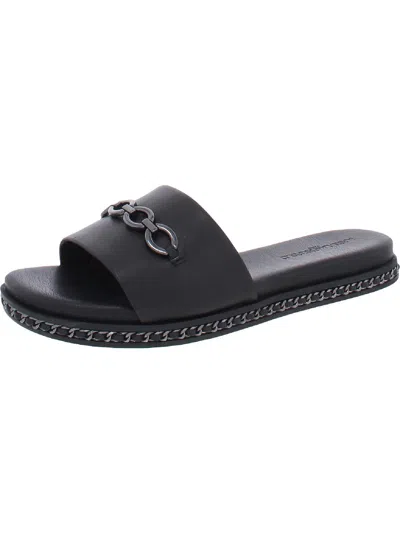 Karl Lagerfeld Brielle Womens Slip On Open Toe Slide Sandals In Black