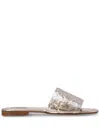 Karl Lagerfeld Brio Leather Slides In Gold
