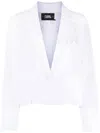Karl Lagerfeld Cropped-blazer Mit Lochstickerei In White