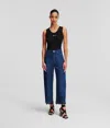 Karl Lagerfeld Broderie Anglaise Culottes Jeans In Blue