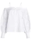 Karl Lagerfeld Broderie-anglaise Off-shoulder Blouse In White