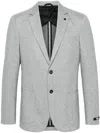 Karl Lagerfeld Brooch-detail Single-breasted Blazer In Grey