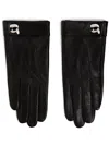 Karl Lagerfeld Brooch-detailing Gloves In Black