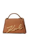 Karl Lagerfeld Brown K Signature 2.0 Satchel In Brown